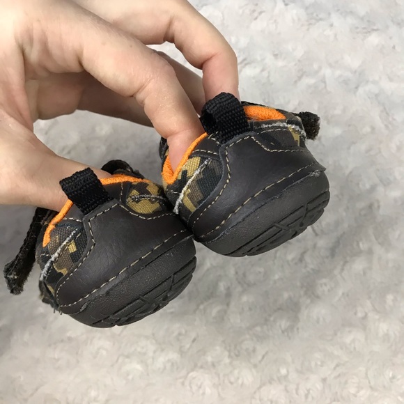 Healthtex Baby Boy Shoes Size 3 Orange Brown Camo - Picture 4 of 6